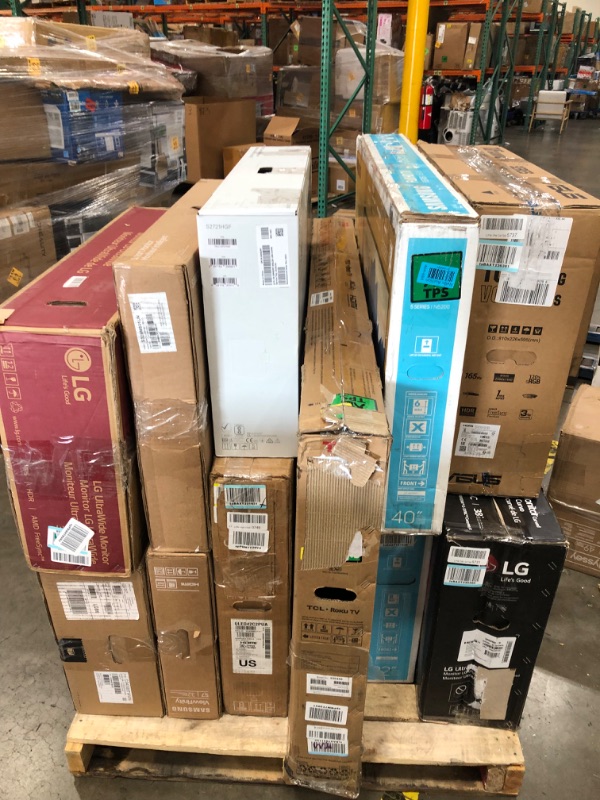 Photo 1 of **NO RETURNS NONREFUNDABLE**PALLET OF ASSORTED TV'S AND MONITORS