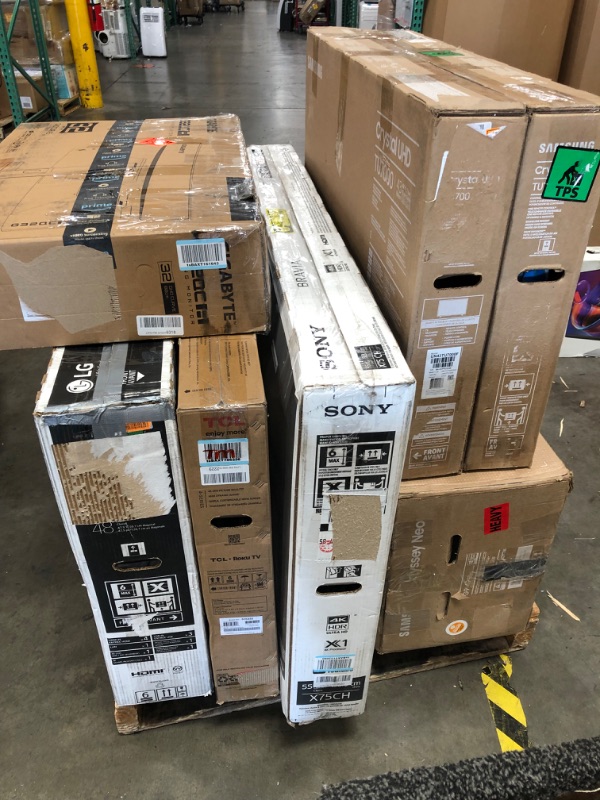 Photo 1 of **NO RETURNS NONREFUNDABLE** PALLET OF ASSORTED TV'S AND MONITORS