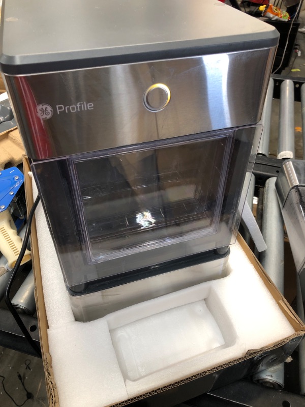 Photo 2 of GE Profile Opal | Countertop Nugget Ice Maker with Side Tank | Portable Ice Machine Makes up to 24 Lbs. of Ice per Day | Stainless Steel Finish