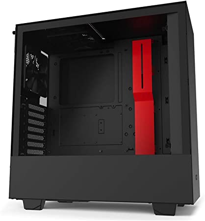 Photo 1 of NZXT H510 - CA-H510B-BR - Compact ATX Mid-Tower PC Gaming Case - Front I/O USB Type-C Port - Tempered Glass Side Panel - Cable Management System - Water-Cooling Ready - Black/Red
