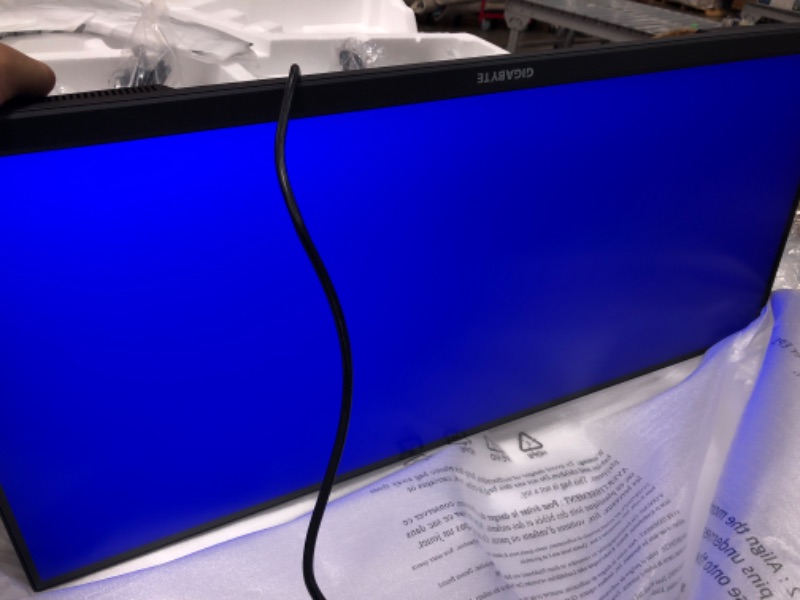 Photo 2 of *COLOR PROBLEM* GIGABYTE 34" 144Hz Ultrawide KVM Gaming Monitor, 3440 x 1440 IPS Display, 1ms (MPRT) Response Time, 91% DCI-P3, HDR Ready, 1x Display Port 1.4, 2x HDMI 2.0, 2x USB 3.0, 1x USB Type-C