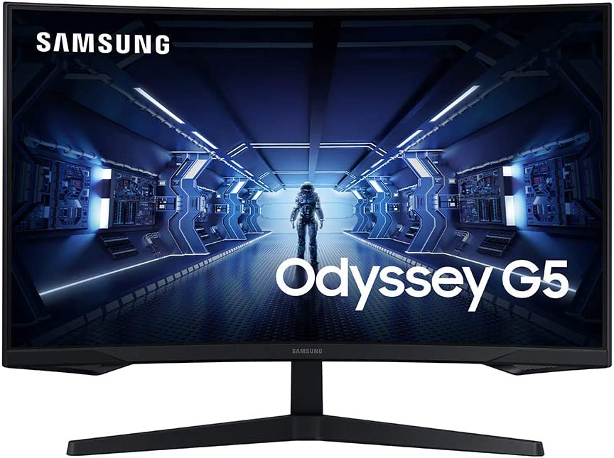 Photo 1 of SAMSUNG 32” Odyssey G5 Gaming Monitor, WQHD (2560x1440), 144Hz, Curved, 1ms, HDMI, Display Port, AMD FreeSync Premium, HDR10, LC32G55TQWNXZA, Black
