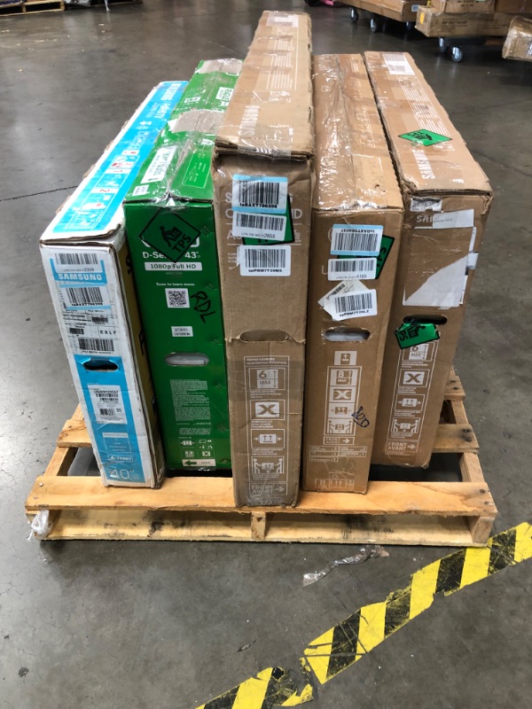 Photo 1 of PALLET OF BROKEN TVS, 5 TVS NON-REFUNDABLE