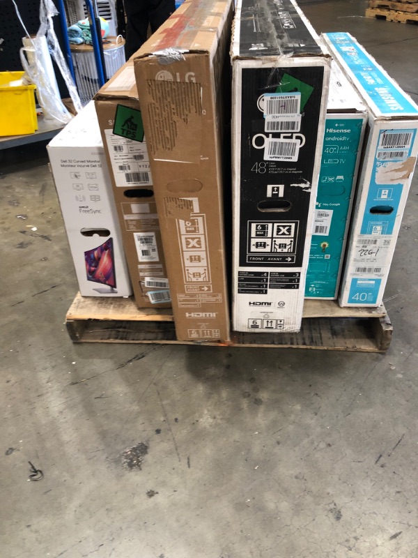 Photo 1 of PALLET OF BROKEN TVS/MONITORS, 6 ITEMS NON-REFUNDABLE