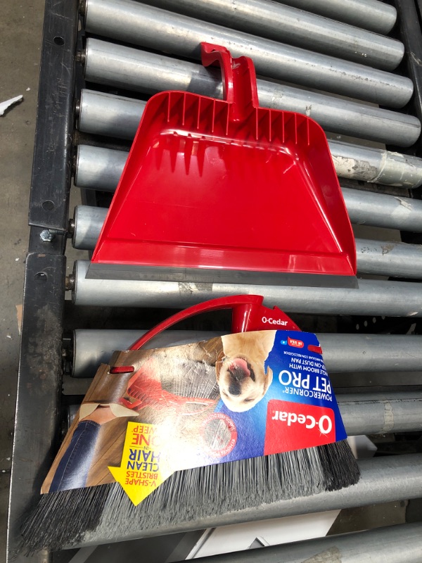 Photo 2 of **MISSING POLE** O-Cedar Pet Pro 13.5 in. W Soft Plastic Broom with Dustpan