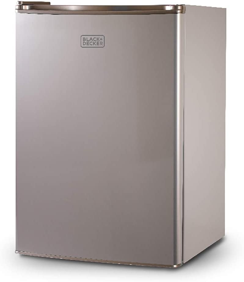 Photo 1 of ***PARTS ONLY***
BLACK+DECKER BCRK25V Compact Refrigerator Energy Star Single Door Mini Fridge with Freezer, 2.5 Cubic Feet, VCM, cu.ft, Brushed Metal Finish
