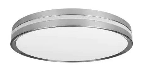 Photo 1 of Hampton Bay Ashburrow 15 in. LED Color Changing Flush Mount with Night Light Brushed Nickel Finish