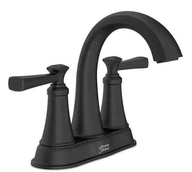 Photo 1 of American Standard Rumson 4 in. Centerset 2-Handle Bathroom Faucet in Matte Black