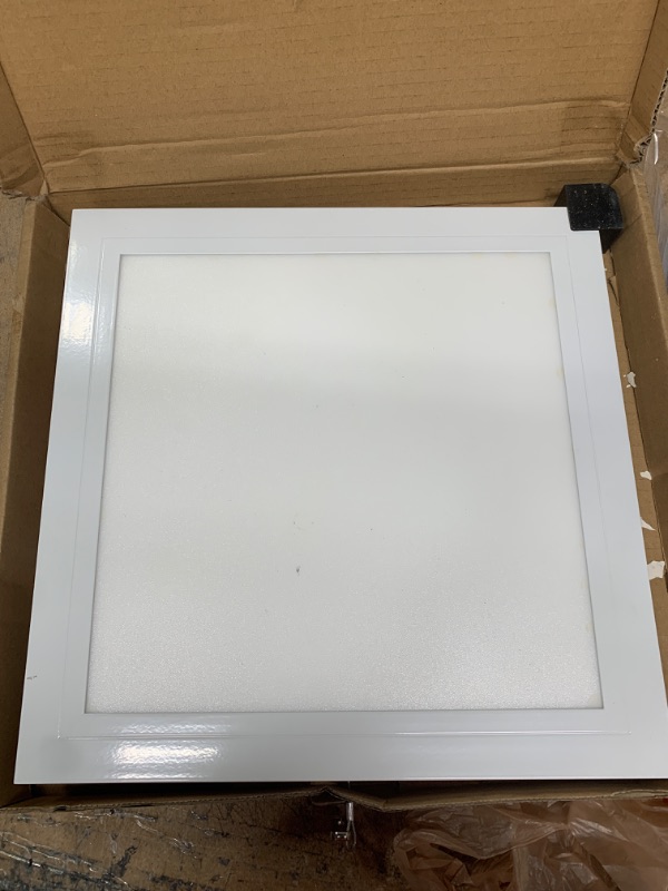 Photo 2 of 1 ft. x 1 ft. 10-Watt Dimmable White Integrated LED Edge-Lit Flat Panel Flush Mount Light with Color Changing CCT
