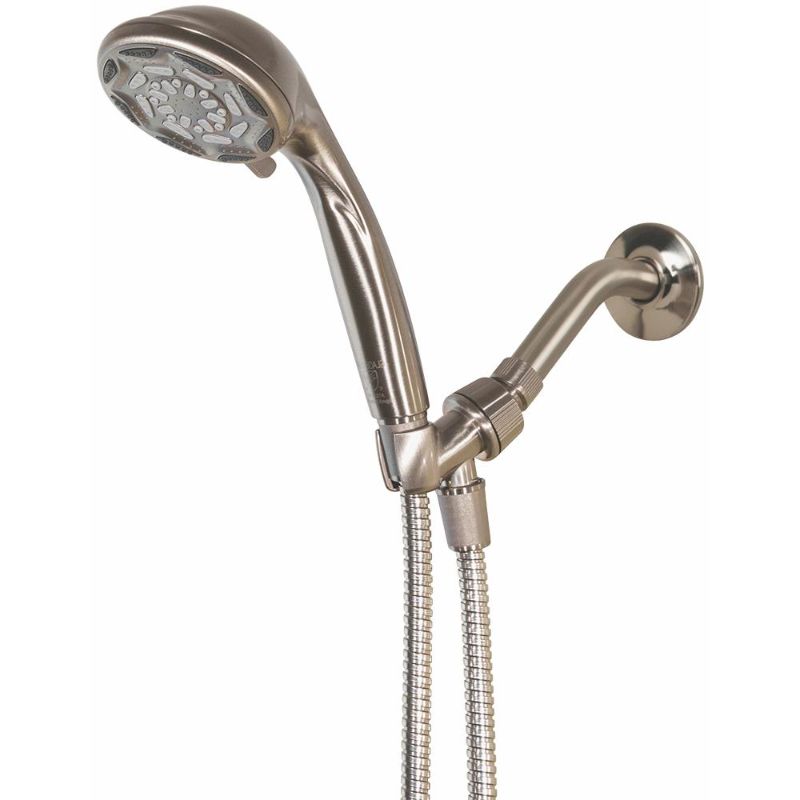 Photo 1 of 6-Spray 4 in. Wall Mount Handheld Shower Head in Brushed Nickel
