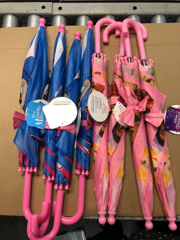 Photo 1 of 8 pack - girls umbrellas assorted colors and design 