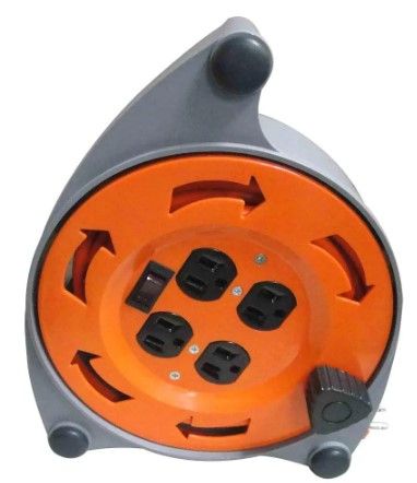 Photo 1 of 20 ft. 16/3 Retractable Extension Cord Reel with 4-Outlets