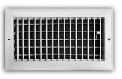 Photo 1 of 12 in. x 6 in. 1-Way Steel Adjustable Wall/Ceiling Register in White