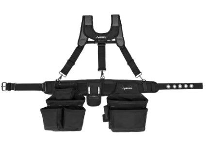 Photo 1 of 16-Pocket Black Carpenter's Tool Belt with Suspenders