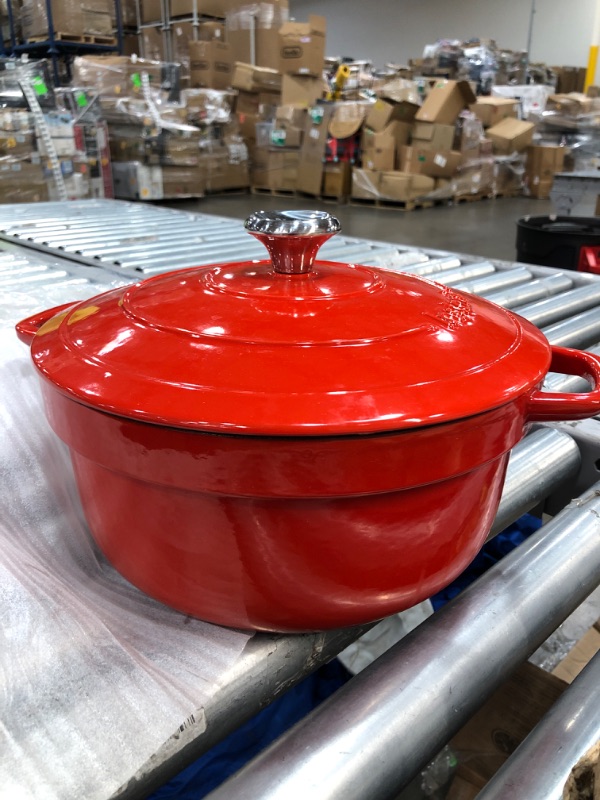 Photo 4 of Instant Electric Round Dutch Oven, 6-Quart 1500W, From the Makers of Instant Pot, 5-in-1: Braise, Slow Cook, Sear/Sauté, Food Warmer, Cooking Pan, Enameled Cast Iron, Included Recipe Book, Red
