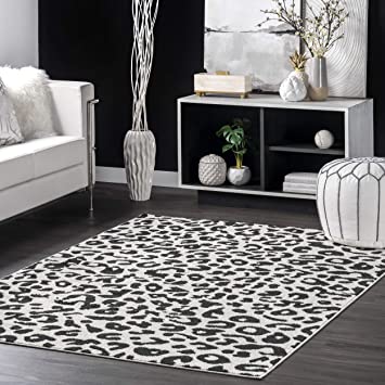 Photo 1 of **DIRTY**
nuLOOM Print Leopard Area Rug, 4 ft x 6 ft, Dark Grey

