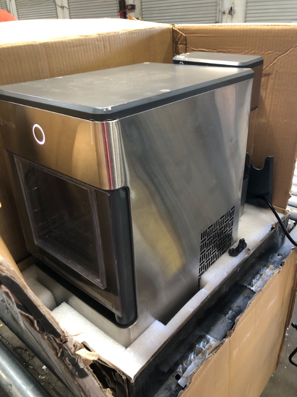 Photo 3 of GE Profile Opal | Countertop Nugget Ice Maker with Side Tank | Portable Ice Machine Makes up to 24 lbs. of Ice Per Day | Stainless Steel Finish
