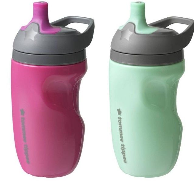 Photo 1 of 2PK-Tommee Tippee 2pk Insulated Sportee Toddler Water Bottle with Handle - 9oz

