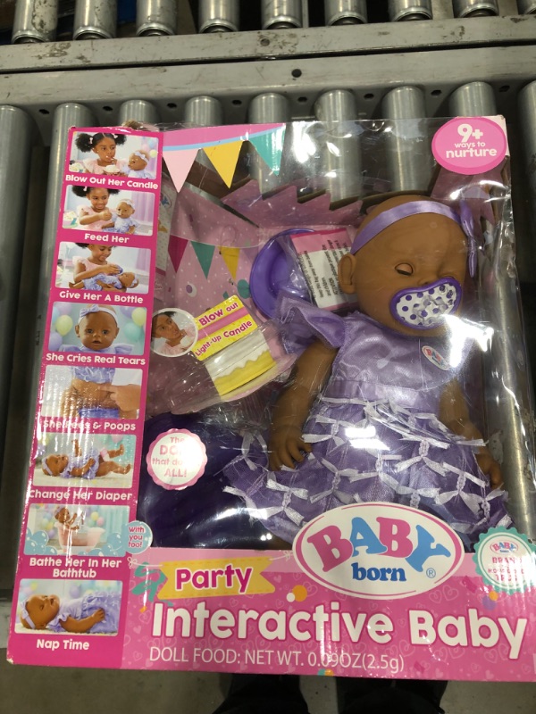 Photo 2 of Baby Born Interactive Baby Doll Party Theme Brown Eyes with 9 Ways to Nurture