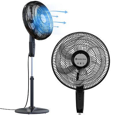 Photo 1 of Comfort Zone PowrCurve 18" OSCILLATING Stand Fan 6 Blades Air Flow CZST180BS-EU
