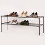 Photo 2 of 2-Tier Fabric Shoe Rack and High Capacity Wood Drying Rack  2 pack 

