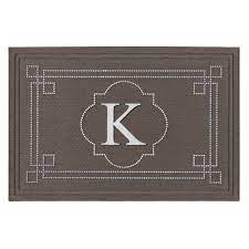 Photo 1 of **DAMAGED** Mohawk Home Flagstone Monogram K Door Mat, Multi 2' x 3'
