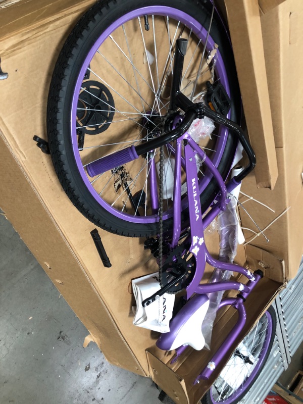 Photo 2 of **MINOR SCRATCHES AND DAMAGE** Kulana Girls Hiku Cruiser 24" Bicycle, Purple