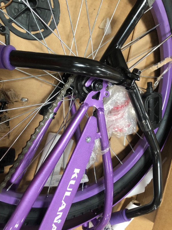 Photo 7 of **MINOR SCRATCHES AND DAMAGE** Kulana Girls Hiku Cruiser 24" Bicycle, Purple