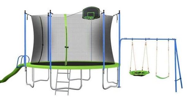 Photo 1 of **MISSING PARTS* 12FT TRAMPOLINE WITH SWING AND LADDER-METAL
