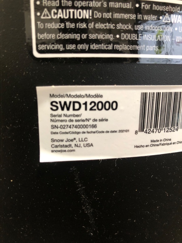 Photo 3 of Sun Joe SWD12000 12-Gallon 1200-Watt 6.5 Peak HP Wet/Dry Shop Vacuum, HEPA Filtration, Wheeled w/Cleaning Attachments