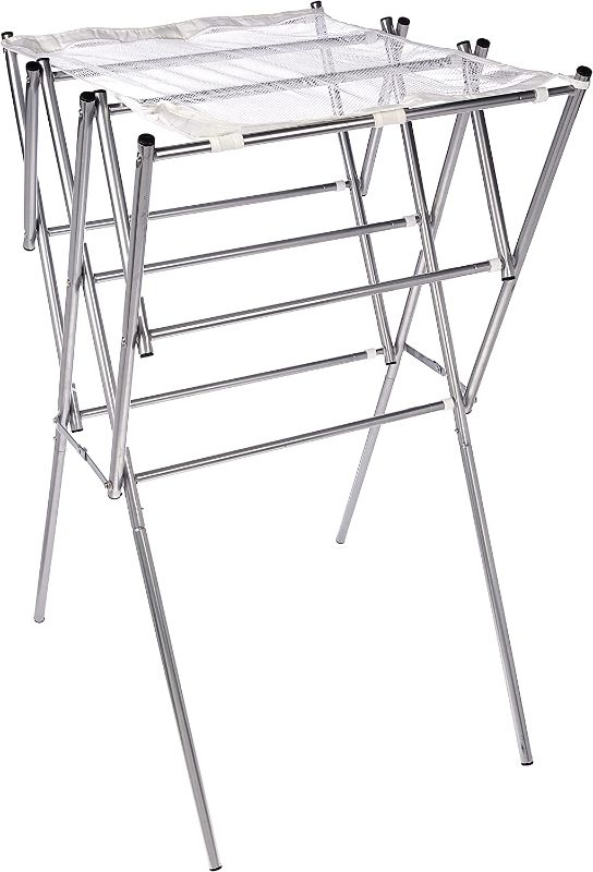 Photo 1 of ***INCOMPLETE*** Household Essentials 5127 Collapsible Expandable Metal Clothes Drying Rack - Dry Wet Laundry Indoors - Satin Silver
