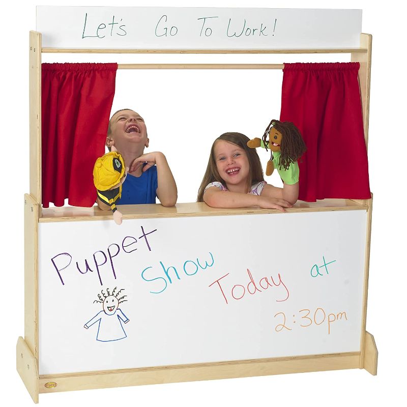 Photo 1 of Angeles Puppet Theatre / Store - Dry Erase Whiteboard, Puppet Theater for Kids/Toddlers, Pretend Play for Girls/Boys in Homeschool/Playroom/Daycare
