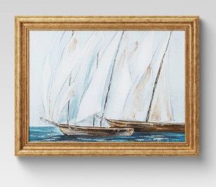 Photo 1 of 16" X 12" Sailboats Framed Wall Canvas - Threshold™
