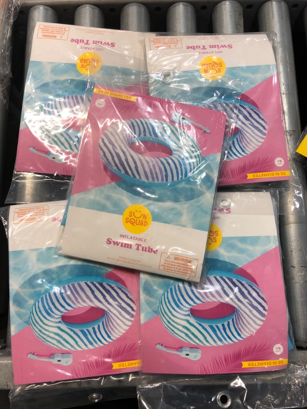 Photo 1 of 5 pack Blue Striped Ring Tube - Sun Squad™
