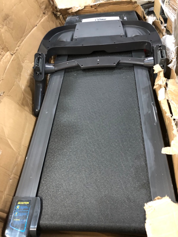 Photo 4 of (SCRATCHED; PRESSURE DENTS; CRACKED CORNER; MISSING POWERPLUG/MANUAL) YeYeBest Folding Treadmill Auto Incline, 3.25HP Smart Motor Treadmill with 330LBS Capacity for Home Gym, 12 Preset Programs, LCD Monitor and MP3
