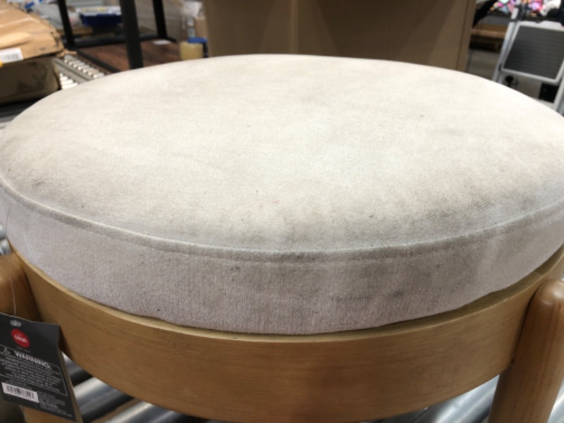 Photo 3 of (DIRTY; SCRATCHED; DENTED) Reedsville Dowel Ottoman with Velvet Cream - Threshold™

