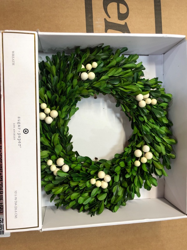 Photo 2 of 10.5" Preserved Boxwood Wreath - Sugar Paper™ + Target

