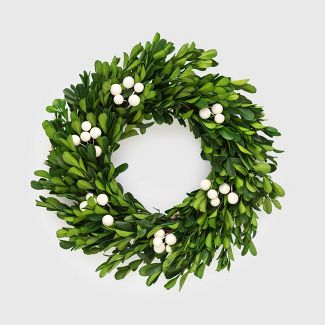 Photo 1 of 10.5" Preserved Boxwood Wreath - Sugar Paper™ + Target

