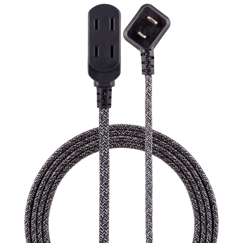 Photo 1 of 2 pack - Cordinate 15' 3 Outlet Polarized Extension Cord Dark Gray
