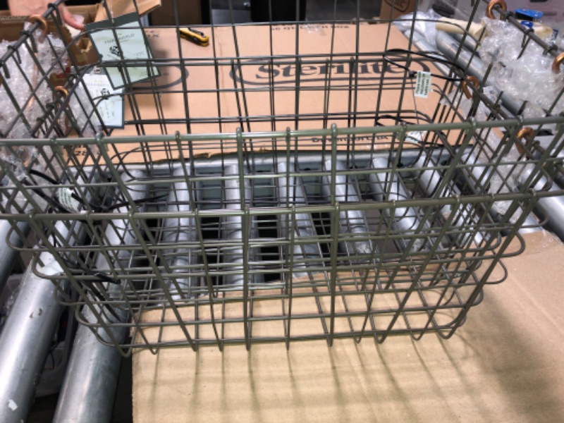 Photo 2 of 2 pack - 16"x11"x8" Wire Basket with Handle Gray/Copper - Threshold™
