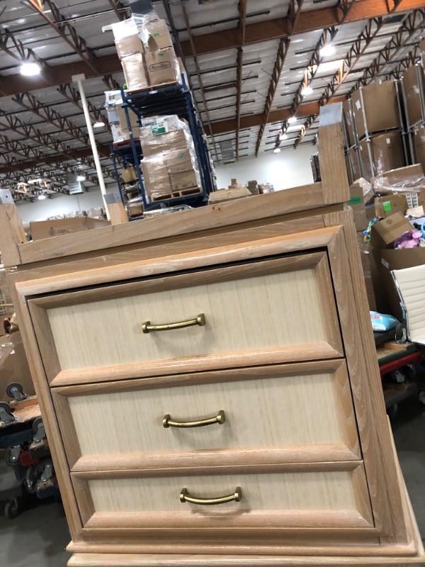 Photo 1 of 26"x24"x20" 3 drawer nightstand - beige 