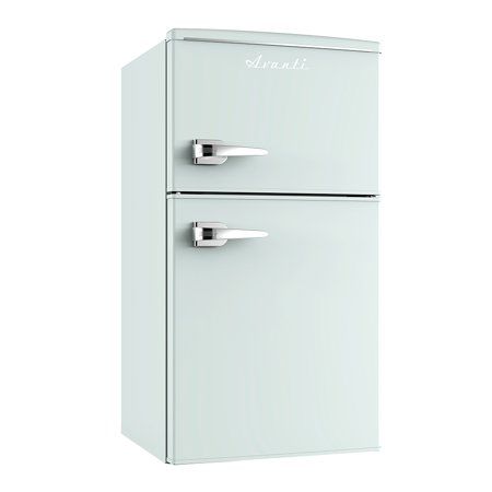 Photo 1 of Avanti Retro Compact Refrigerator, 2-Door, 3 Cu Ft, 34"H X 20-1/2"W X 18"D, Seafoam Green
