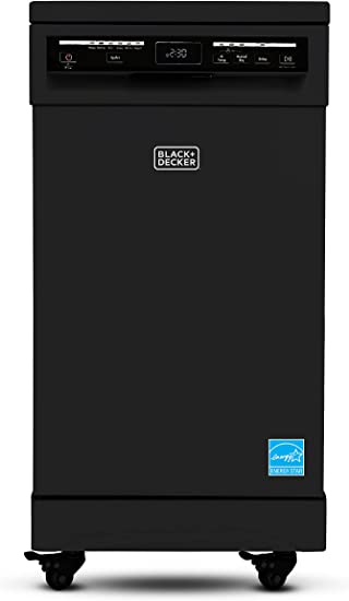 Photo 1 of BLACK+DECKER Portable Dishwasher, 18 inches Wide, 8 Place Setting, Black
