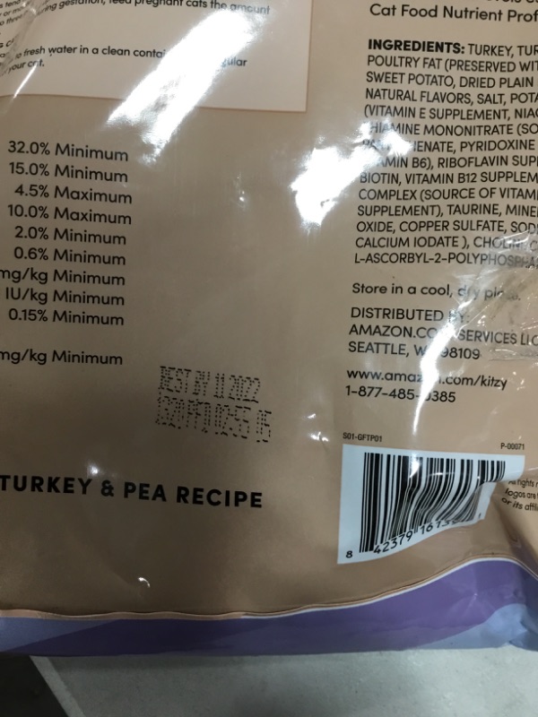 Photo 3 of **EXPIRES 11/2022**Kitzy Dry Cat Food by Amazon, Turkey and Pea Recipe (12 Lb Bag)36