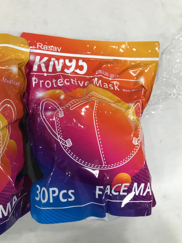 Photo 3 of 3 item bundle 
Rasav KN95 Face Masks 30 pack (x3)