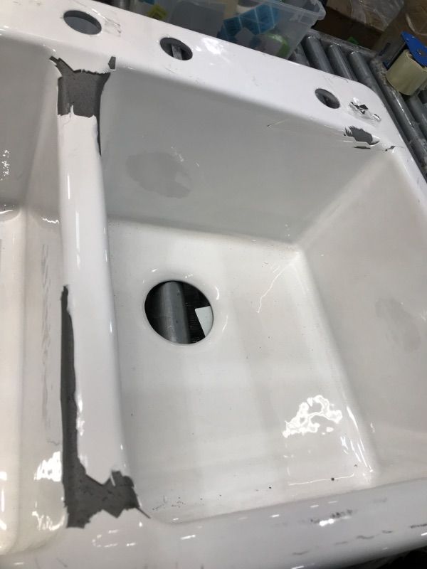 Photo 4 of (USED AND DAMAGED) KOHLER K-5873-5U-0 DEERFIELD KITCHEN SINK, 2.375, WHITE
Product Dimensions	?9.63"D x 22"W x 33"H
