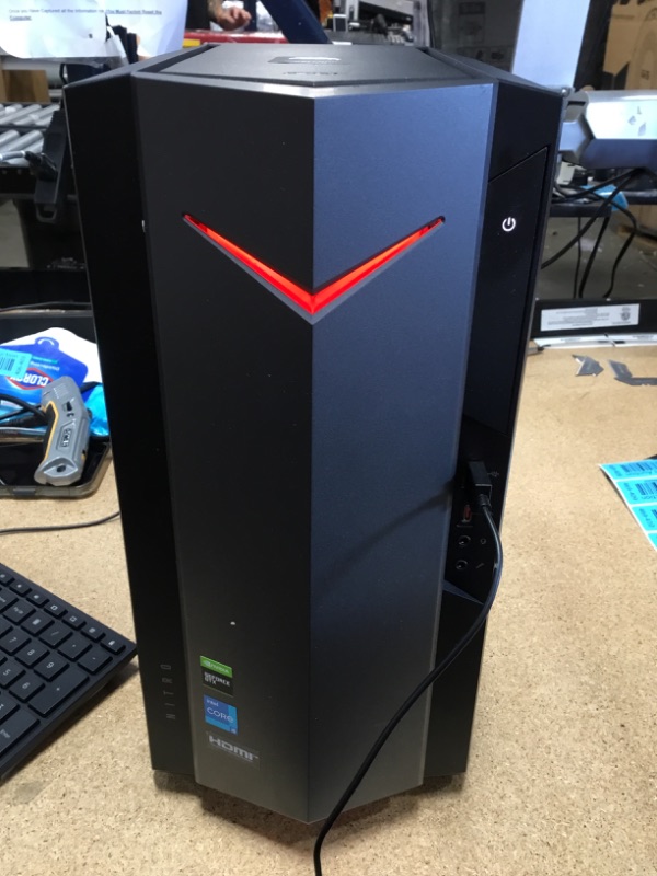 Photo 2 of Acer Nitro 50 N50-620-UA91 Gaming Desktop | 11th Gen Intel Core i5-11400F 6-Core Processor | NVIDIA GeForce GTX 1650 | 8GB DDR4 | 512GB NVMe M.2 SSD | Intel Wi-Fi 6 AX201 | Keyboard and Mouse
