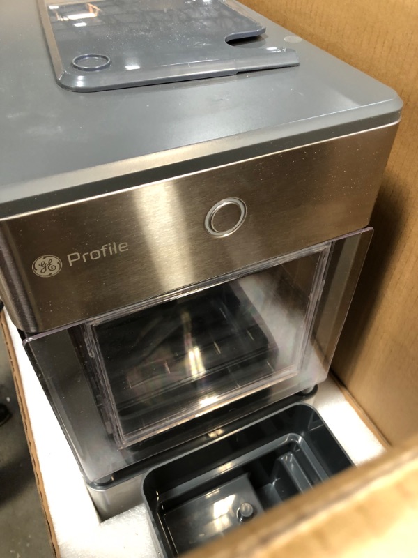 Photo 2 of GE Profile Opal | Countertop Nugget Ice Maker with Side Tank | Portable Ice Machine Makes up to 24 lbs. of Ice Per Day | Stainless Steel Finish