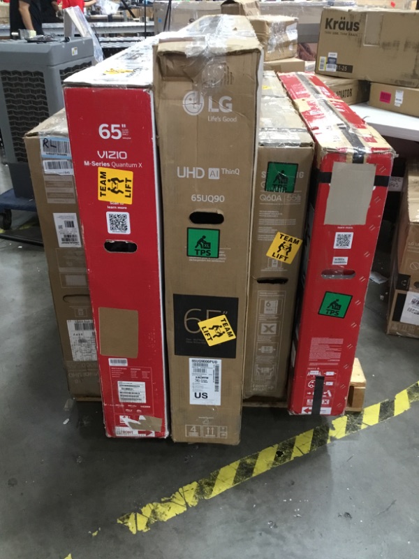 Photo 1 of **NON REFUNDABLE/ NO REFUNDS**PALLET OF ASSORTED DAMAGED TVS NO ACCESSORIES 