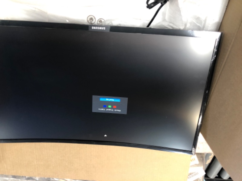 Photo 1 of PARTS ONLY DAMAGED PIXELS BLACK BAR ON THE LEFT SIDE OF THE SCREEN 
Samsung CF390 Series 27 inch FHD 1920x1080 Curved Desktop Monitor for Business, HDMI, VGA, VESA mountable,  (C27F390FHN), Black
